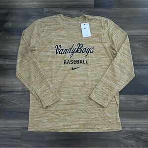 Nike Dri-Fit Vandy Boys Vanderbilt Commodores Team Issue LS T-Shirt Tee Mens L